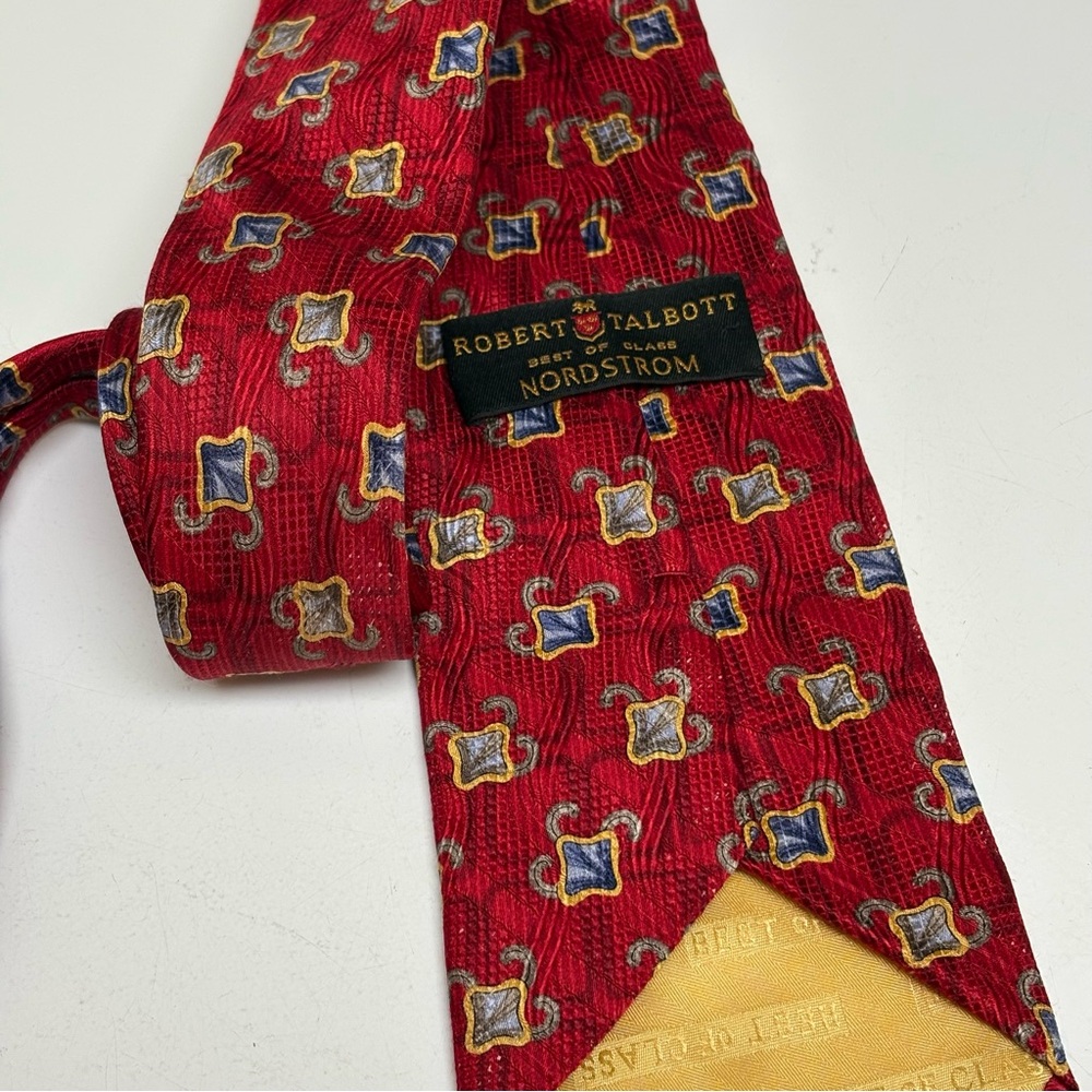 Robert Talbott Red And Blue Patterned Tie - image 3